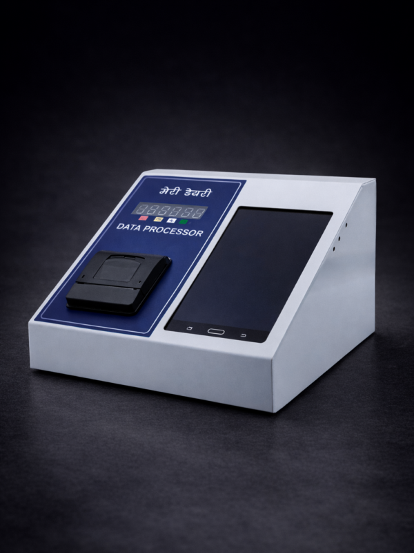 Side view of Smart DPU device showing compact design and integrated display unit