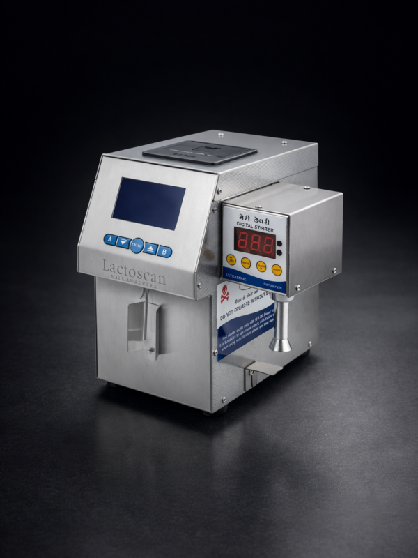 LactoBond milk analyzer side view showing compact design and external structure